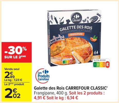 Galette des Rois CARREFOUR CLASSIC'