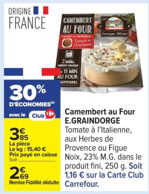 Camembert au four E.GRAINDORGE