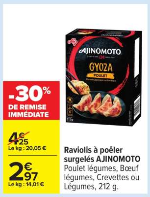 Raviolis à poêler surgelés AJINOMOTO