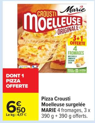 Pizza Crousti Moelleuse surgelée MARIE 4 fromages