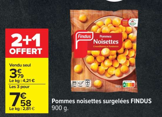 POMMES NOISETTES SURGELÉES FINDUS