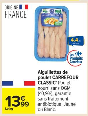 Aiguillettes de poulet CARREFOUR CLASSIC'
