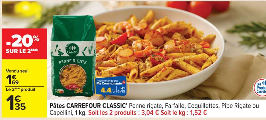 Pâtes CARREFOUR CLASSIC'