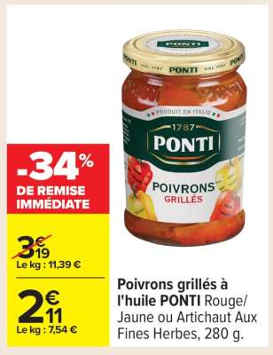 Poivrons grillés à l'huile PONTI