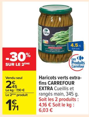 Haricots verts extra-fins CARREFOUR EXTRA