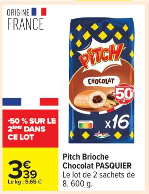 Pitch Brioche Chocolat Pasquier