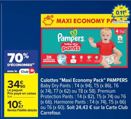 Culottes Maxi Economy Pack PAMPERS