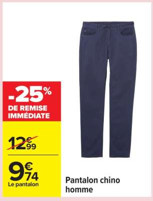 Pantalon chino homme