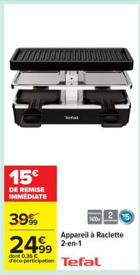 Appareil à Raclette 2-en-1