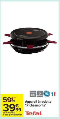 Appareil à raclette "Richesmonts"