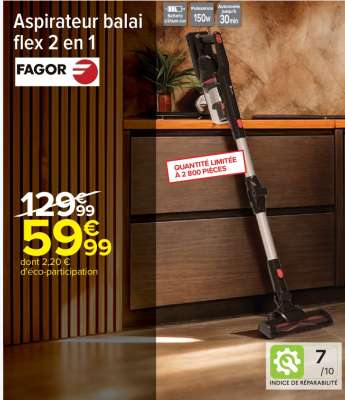 Aspirateur balai flex 2 en 1