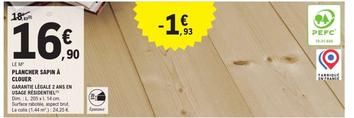 PLANCHER SAPIN À CLOUER