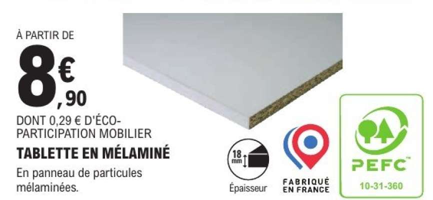 TABLETTE EN MÉLAMINÉ