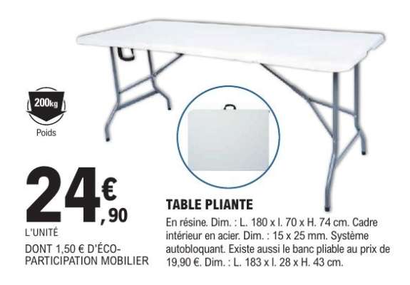 TABLE PLIANTE