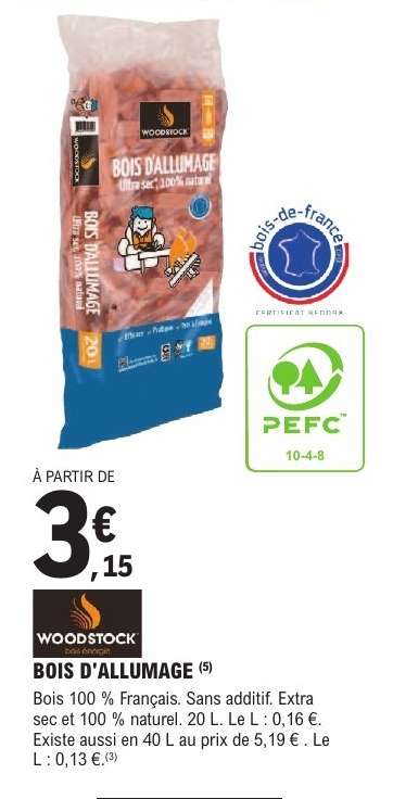Bois d'allumage.