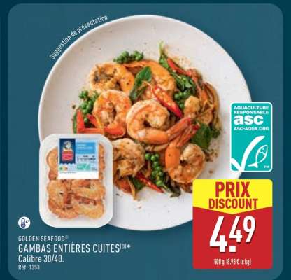 GOLDEN SEAFOOD® GAMBAS ENTIÈRES CUITES