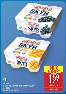 MILSANI SKYR À LA MANGUE OU MYRTILLE