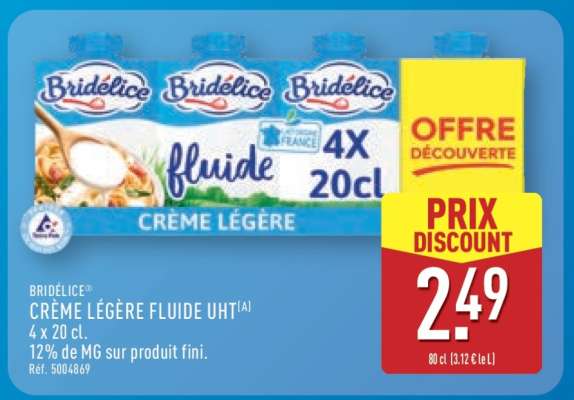 BRIDÉLICE CRÈME LÉGÈRE FLUIDE UHT