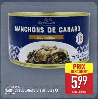 LES LÉGENDAIRES® MANCHONS DE CANARD ET LENTILLES