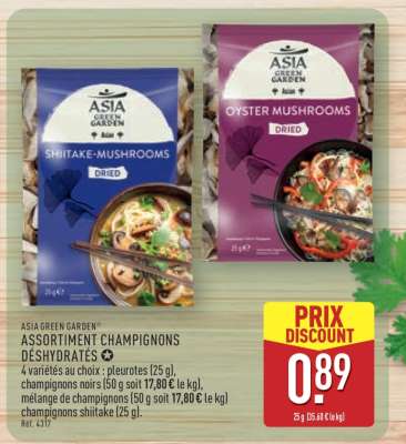 ASIA GREEN GARDEN® ASSORTIMENT CHAMPIGNONS DÉSHYDRATÉS