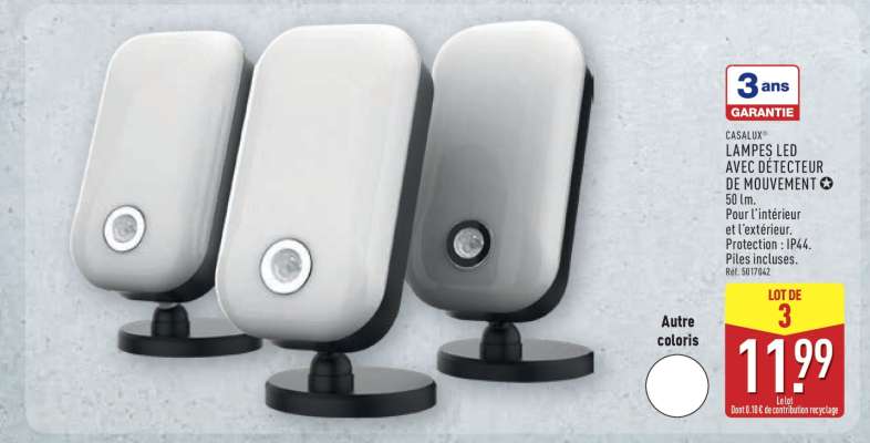 CASALUX® LAMPES LED AVEC DÉTECTEUR DE MOUVEMENT