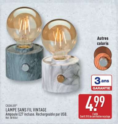 CASALUX Lampe Sans Fil Vintage