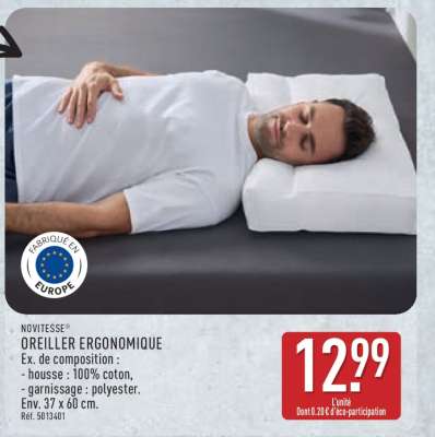 NOVITESSE OREILLER ERGONOMIQUE