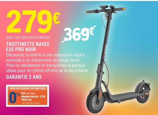 TROTTINETTE NAVEE E25 PRO NOIR