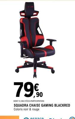 SQUADRA CHAISE GAMING BLACKRED