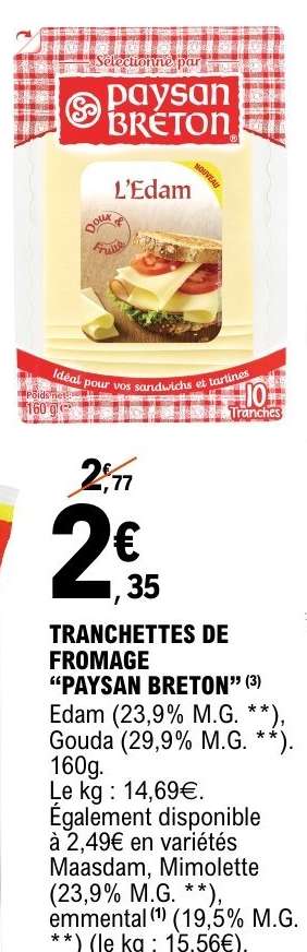 TRANCHETTES DE FROMAGE “PAYSAN BRETON”