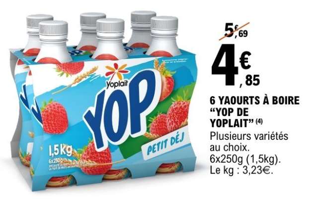 6 YAOURTS À BOIRE “YOP DE YOPLAIT”