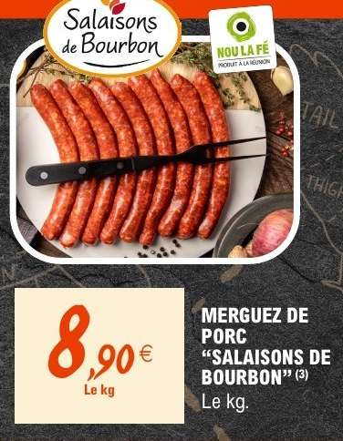 MERGUEZ DE PORC 'SALAISONS DE BOURBON'