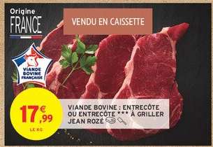Viande Bovine: Entrecôte ou Entrecôte *** à Griller Jean Rozé