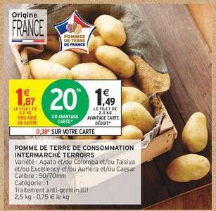 POMME DE TERRE DE CONSOMMATION INTERMARCHE TERROIRS