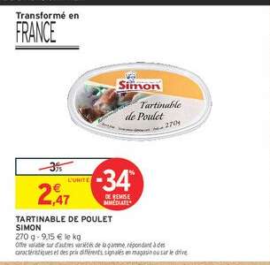 TARTINABLE DE POULET SIMON