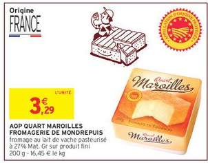 AOP Quart Maroilles Fromagerie de Mondrepuis