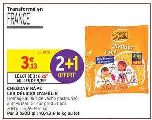 Cheddar Râpé Les Delices d'Amelie