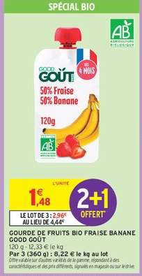 GOURDE DE FRUITS BIO FRAISE BANANE GOOD GOÛT
