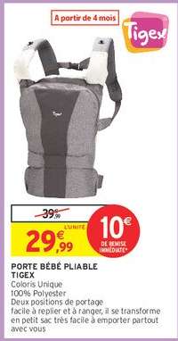 PORTE BÉBÉ PLIABLE 'TIGEX'