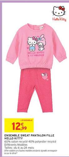 ENSEMBLE, SWEAT PANTALON FILLE HELLO KITTY
