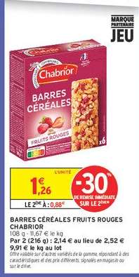BARRES CÉRÉALES FRUITS ROUGES CHABRIOR
