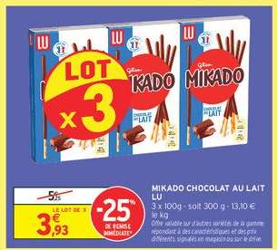 MIKADO CHOCOLAT AU LAIT