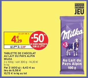 Milka Au Lait du Pays Alpin