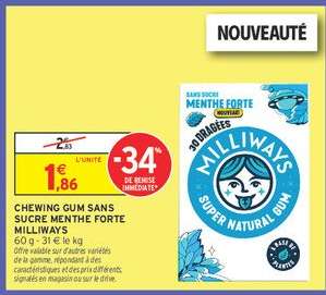Chewing Gum Sans Sucre Menthe Forte Milliways