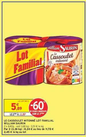 Le Cassoulet mitonné "Lot Familial"