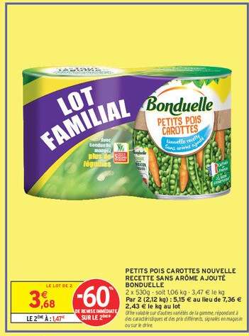 BONDUELLE Petits pois carottes