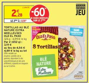 Tortillas au Blé Nature Extra Moelleuses Old El Paso