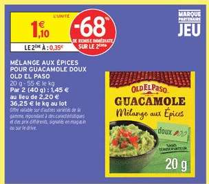 Mélange aux épices pour guacamole doux Old El Paso