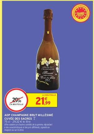 AOP Champagne Brut Millésimé Cuvée des Sacres