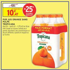 TROPICANA PUR JUS ORANGE SANS PULPE